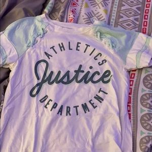 justice teal top